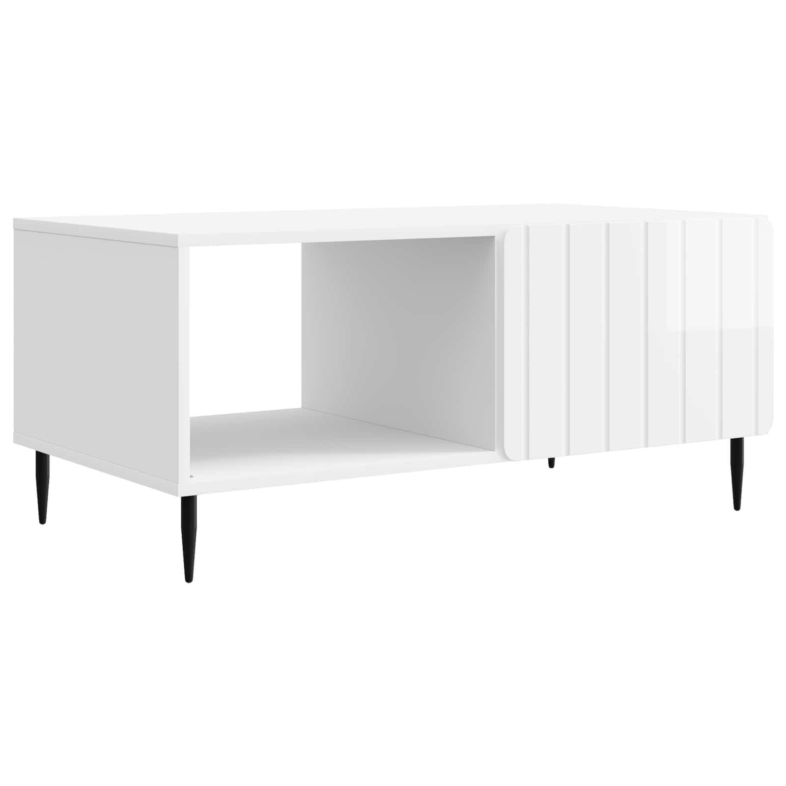 vidaXL Couchtisch Couchtisch Hochglanz Weiß 90 x 50 x 40 cm Holzwerkstoff (1-St)