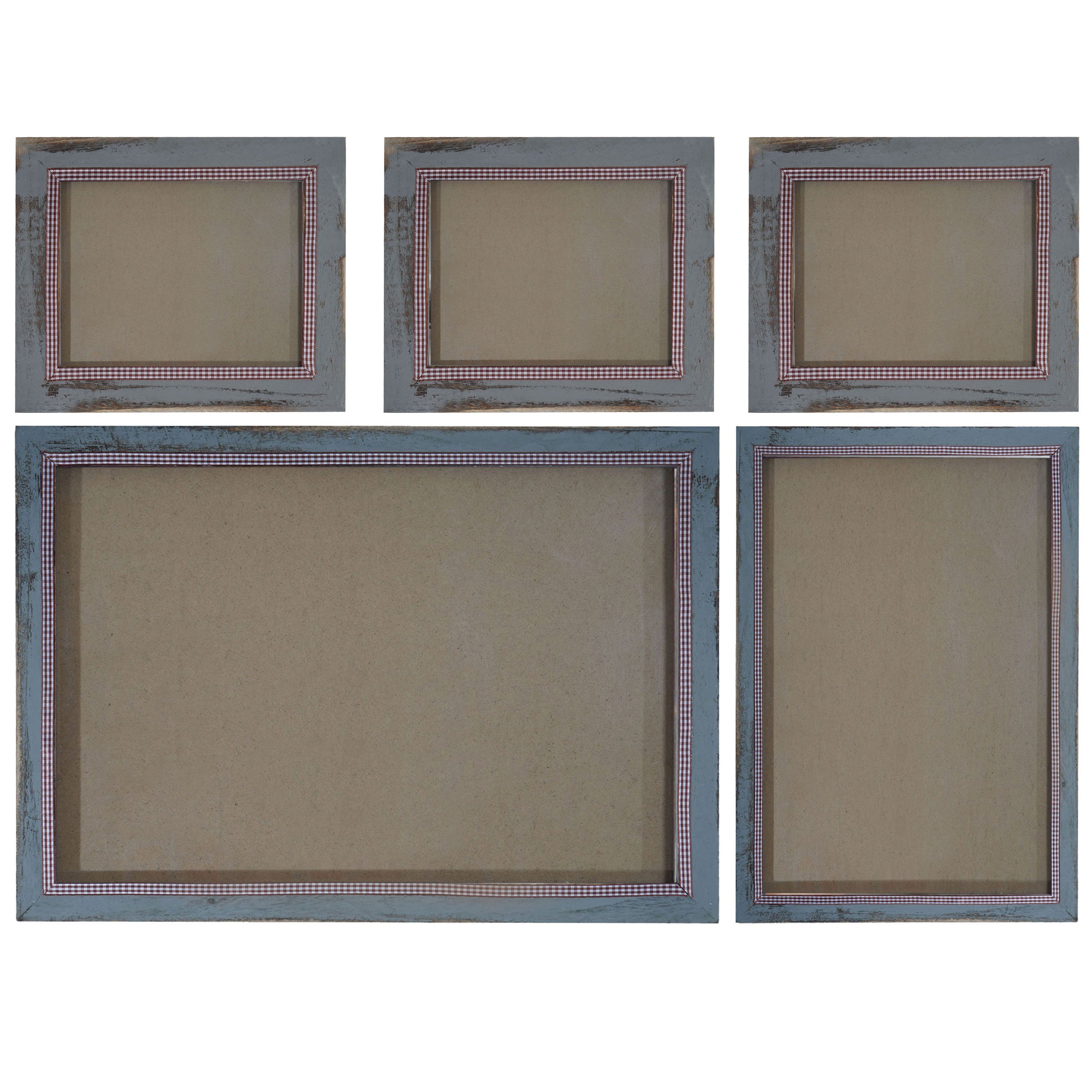 MCW Bilderrahmen Bilderrahmen Set H246, (Set), 5, Für Quer- und Hochformat, Mit Seidenband, Mit 2 mm Glasplatte