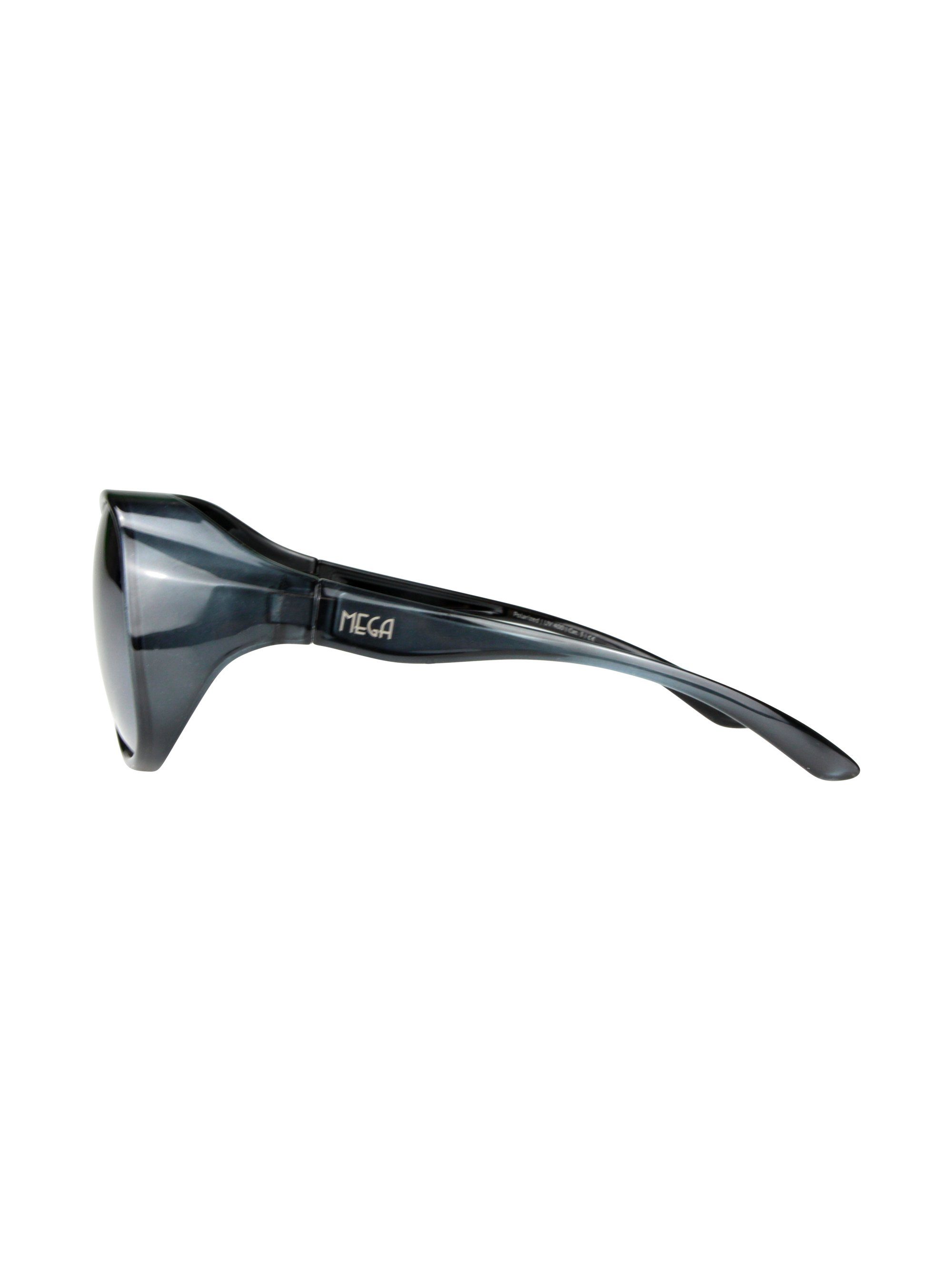 Stil Brillenputztuch) MEGA verspiegelt (inklusive Schiebebox Damen ActiveSol Vintage SUNGLASSES und Überziehsonnenbrille Sonnenbrille Schwarz