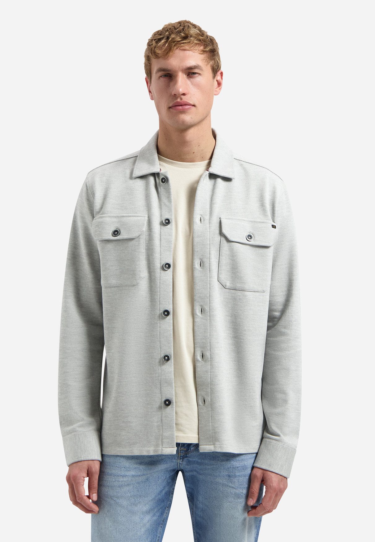 NO EXCESS Hemdjacke Overshirt Jersey Twill