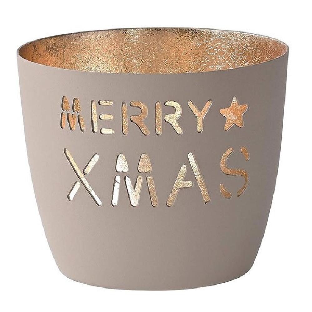 Giftcompany Windlicht Windlicht Madras Merry Xmas Sandstone Gold günstig online kaufen