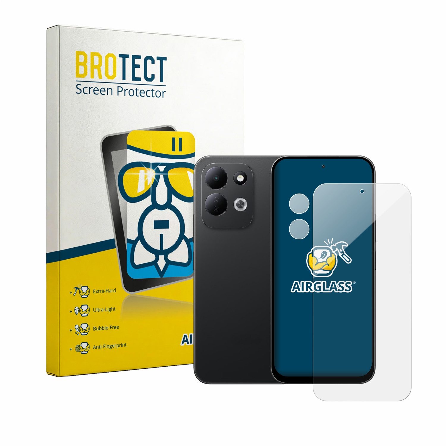 BROTECT Displayschutzglas Folie für Xiaomi Redmi 17 (Display+Kamera), Schutzfolie Glas Panzer Display Schutz klar