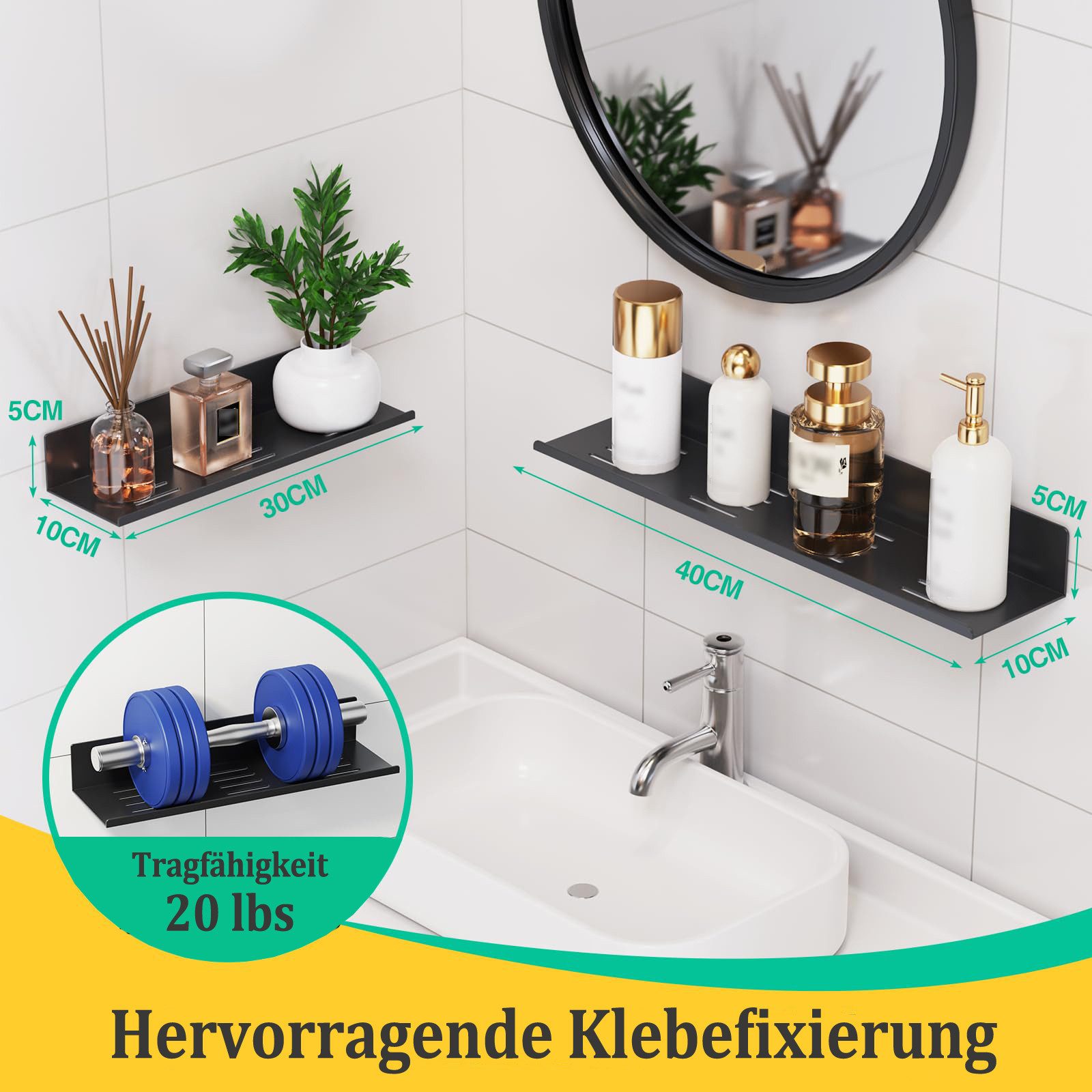 Auledio Duschablage Badezimmerregal, bohrfreies Duschregal, Duschwandregal, günstig online kaufen
