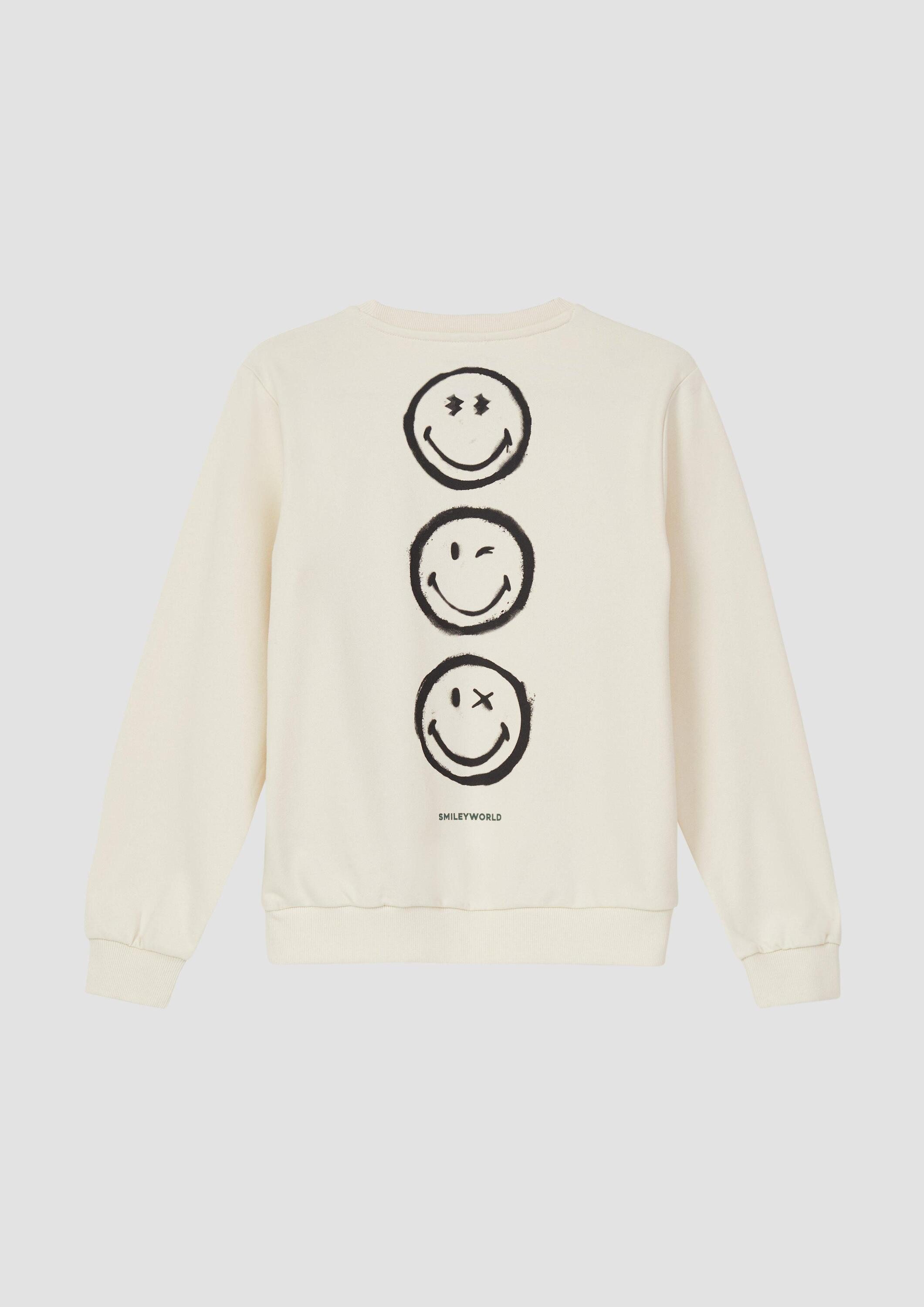 s.Oliver Sweatshirt Sweatshirt Sweatshirt aus Baumwollmix mit Smiley®-Print
