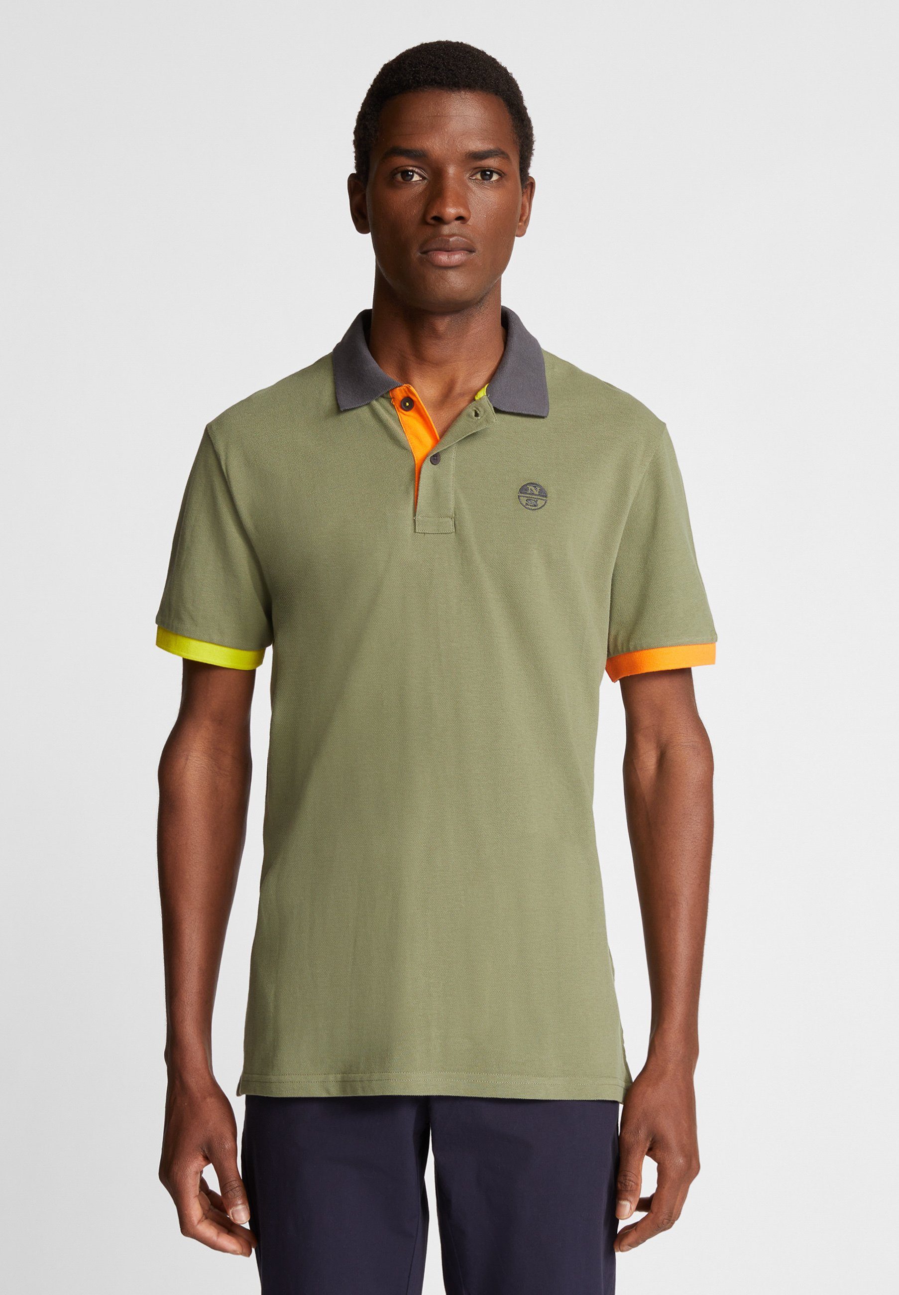 North Sails Poloshirt Polo mit Colour-Block OLIVE GREEN