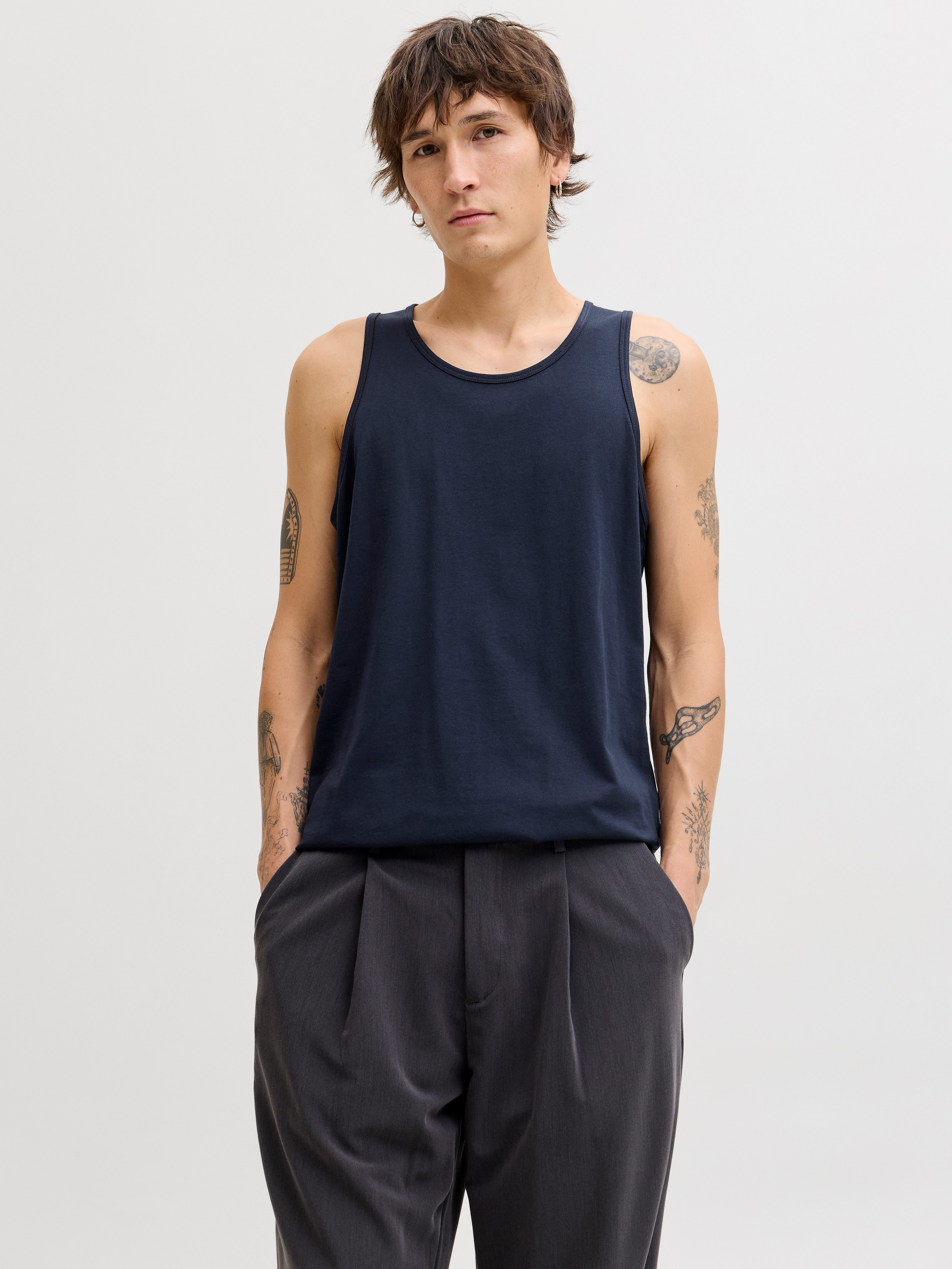 Jack & Jones Muscleshirt JJEORGANIC BASIC TANKTOP NOOS Baumwolle, Rundhalsausschnitt