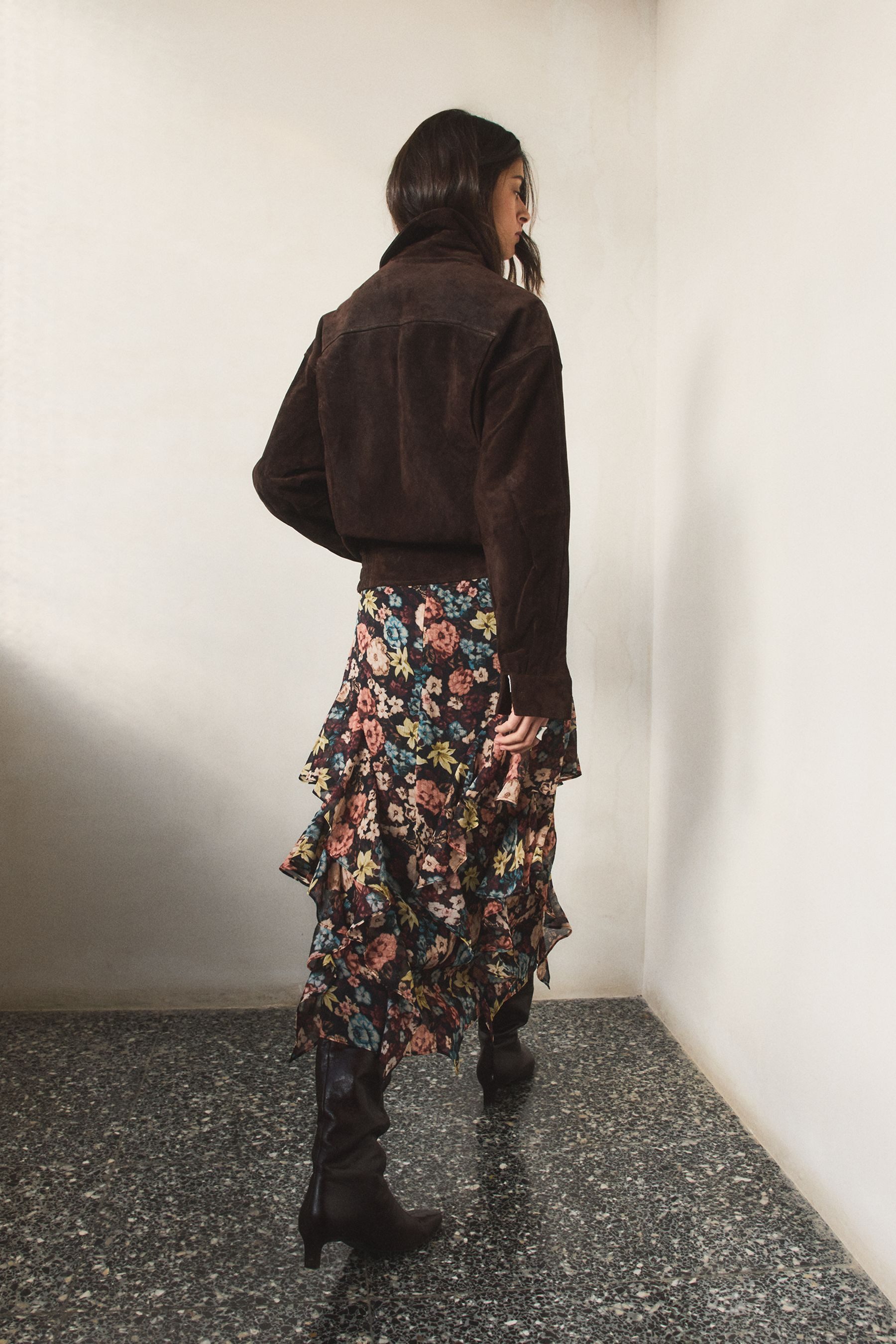 Bhoem Maxirock BHOEM Floral bedruckter Maxi-Rock mit Volants (1-tlg) günstig online kaufen