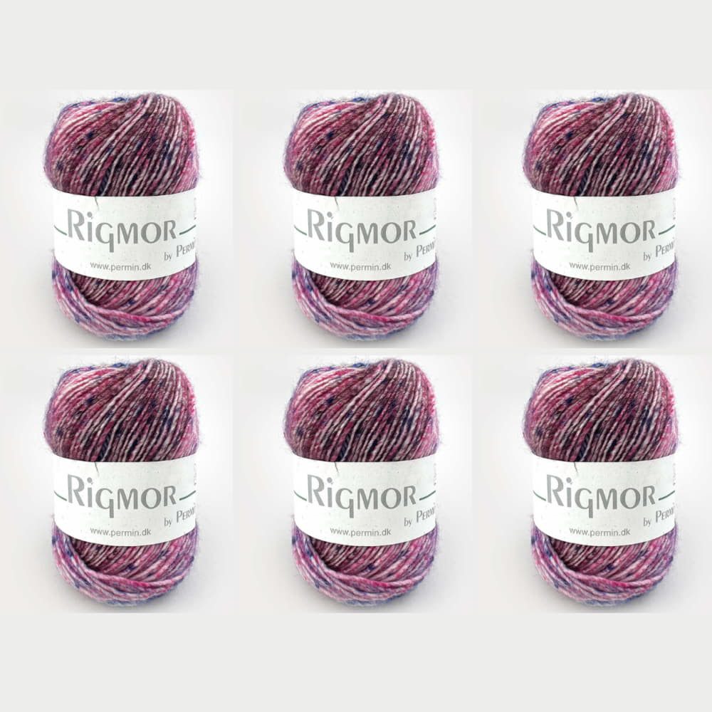 Permin 6x Rigmor by Permin – Farbiges Superwash-Wollgarn Häkelwolle, (embroidery kit by Marussia, 1-St., Hochwertiges Garn zum Stricken und Häkeln), Hochwertiges Garn zum Stricken und Häkeln