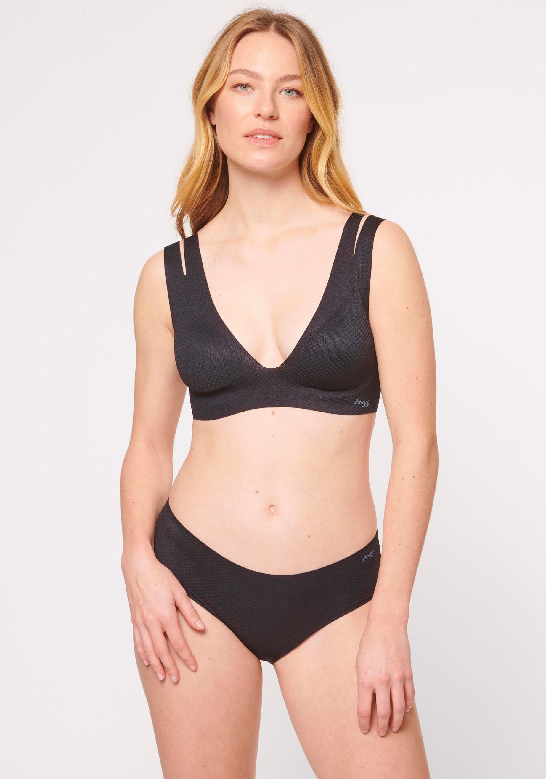 sloggi Bustier ZERO Feel Flow Bralette ohne Bügel, Soft-BH, Double-Cut-Out-Träger