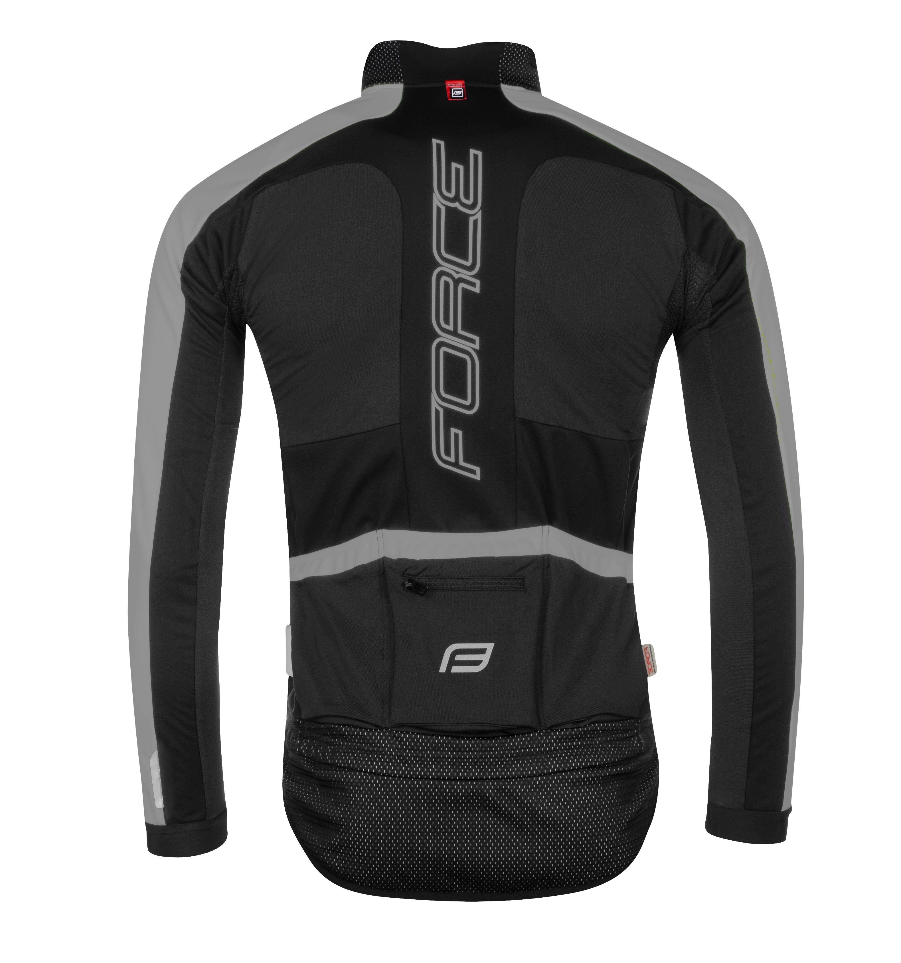 FORCE Fahrradjacke Jacke FORCE X100 winter schwarz-grau 0 °C bis +10 °C %%% *