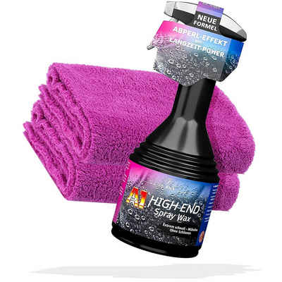 detailmate Dr. Wack A1 HIGH END Spray Wax 500 ml + 2x Edgeless Mikrofasertuch Autoshampoo (Reinigungsmittel, Wasch Reinigungsset, Aussen)