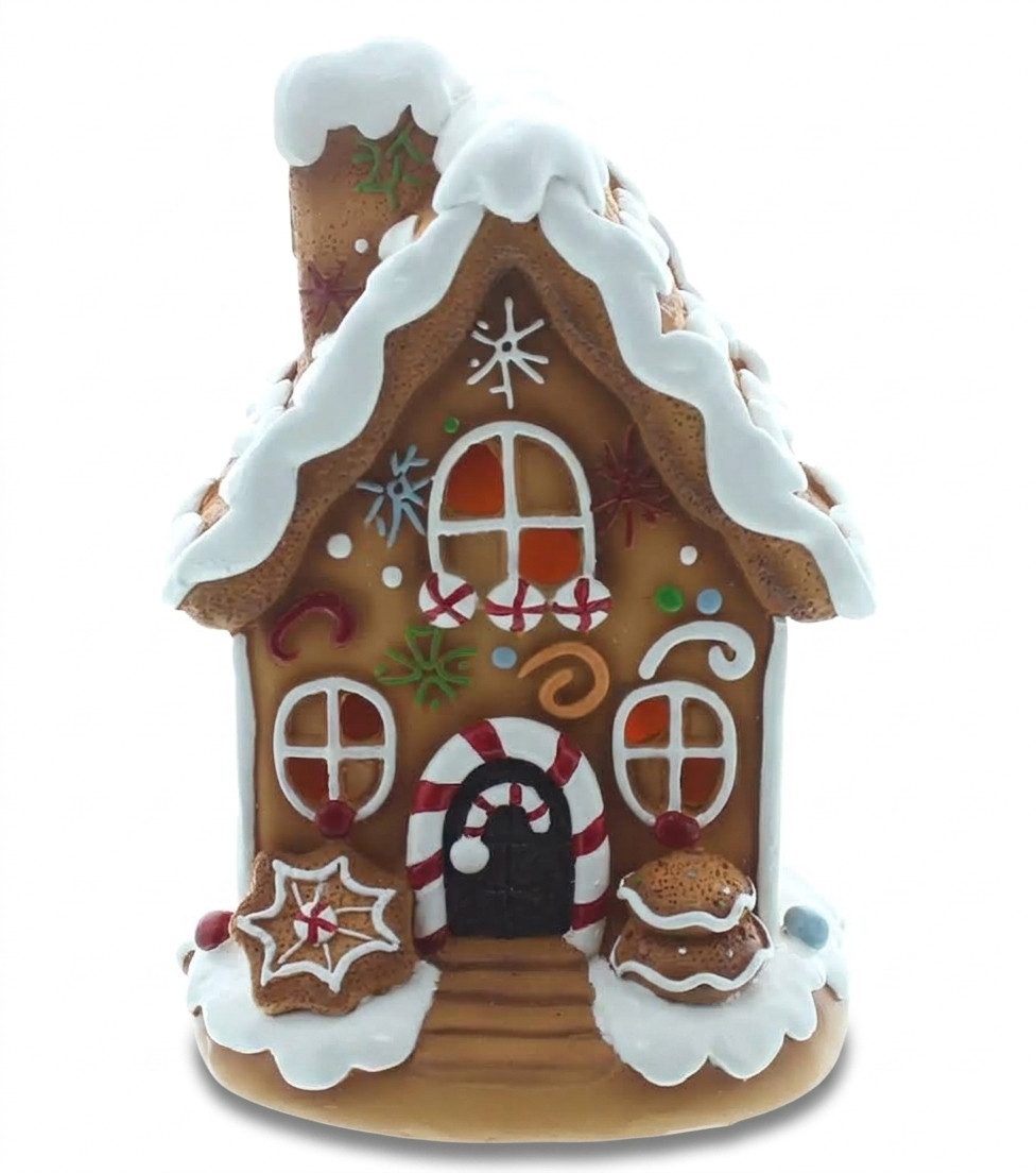Home-trends24.de Weihnachtsfigur Lebkuchen LED Haus Santa Weihnachtsmann Deko Figur Weihnachten (1 St) – Bild 2 von 4