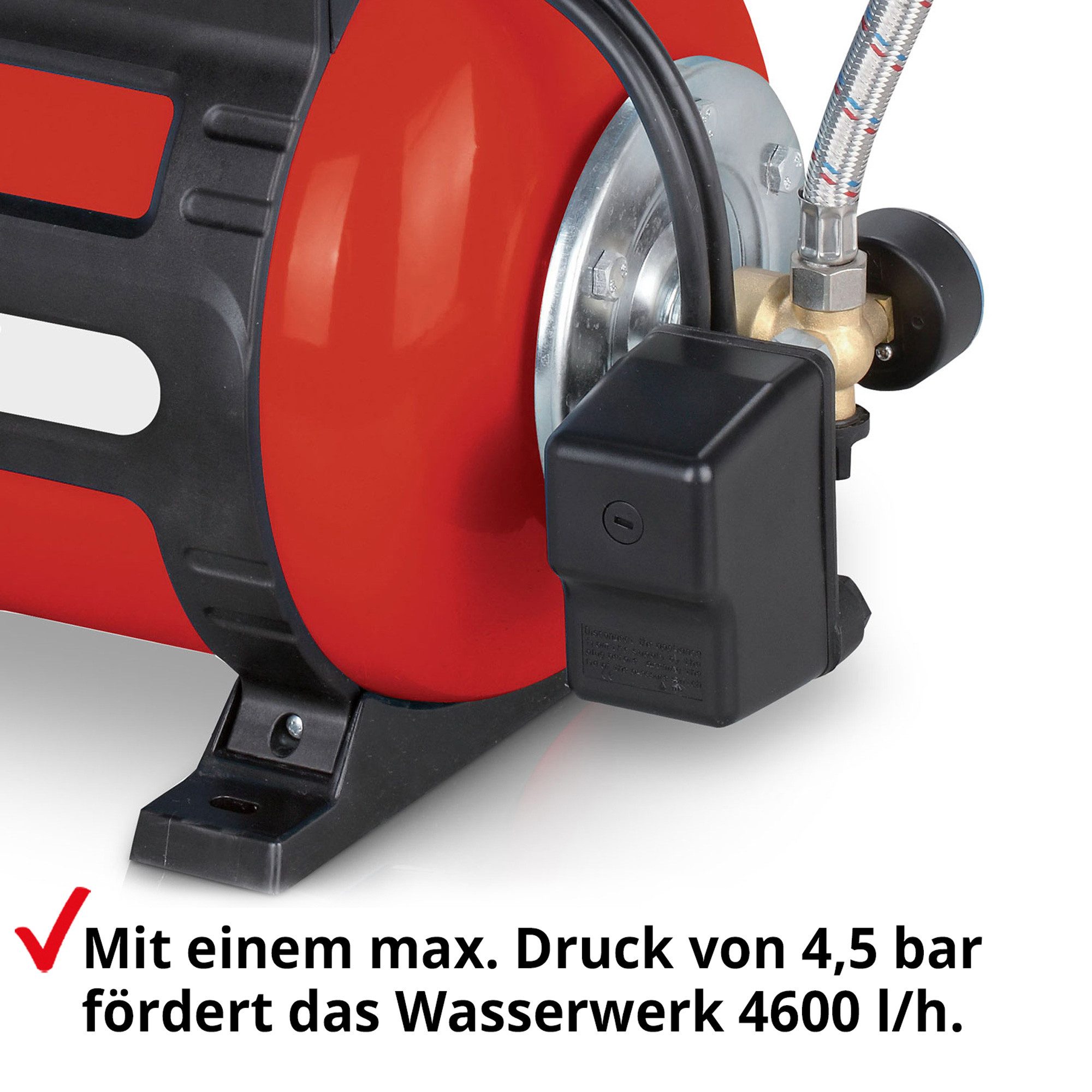 Hecht Hauswasserwerk 3331 mit 4.600 l/h 1100W Edelstahl, Druckschalter, 4,5bar, 45m Förderhöhe