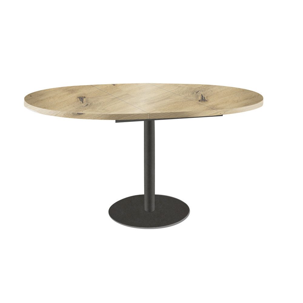 Feldmann-Wohnen Esstisch Borte (wählbar aus 16 verschiedenen Tischplatten- und 3 Gestellfarben, 1-St., pulverbeschichtetes Gestell, besonders attraktiv, schlicht elegant), 100 / 138x100x76cm ausziehbar mittels Erweiterungsstück