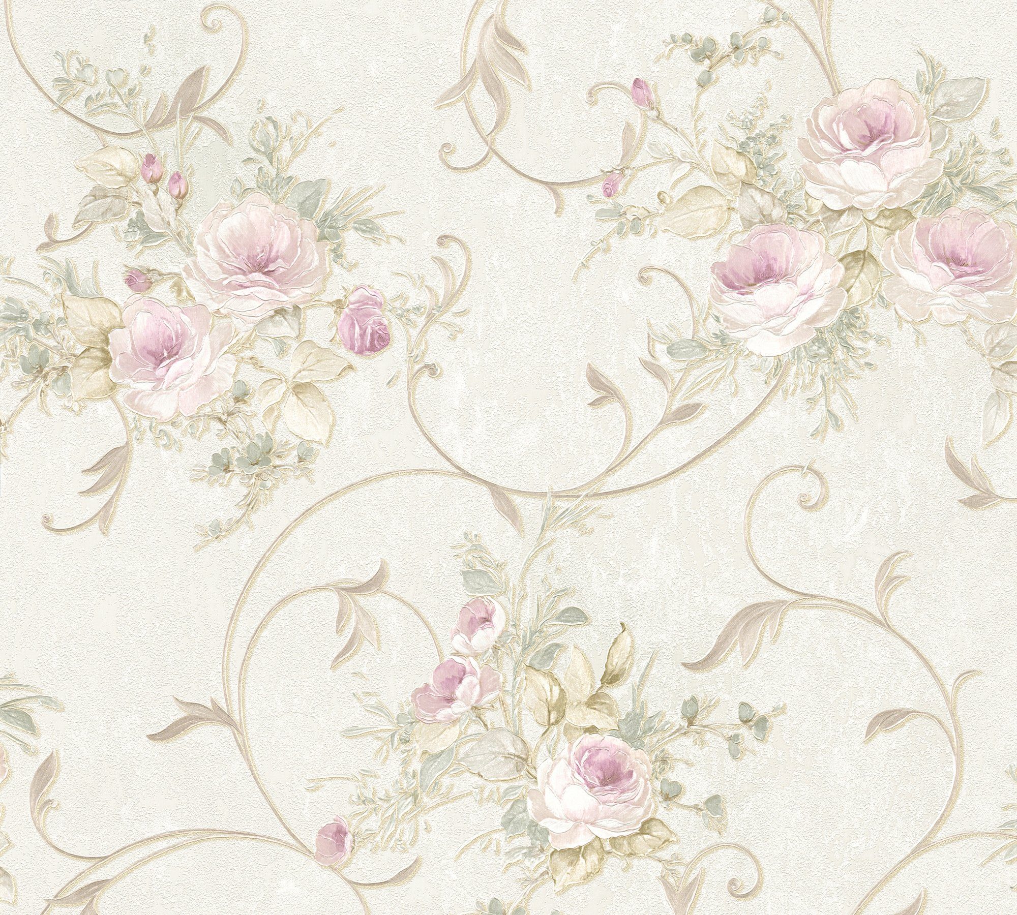 A.S. Création Vliestapete Romantico romantisch floral, leicht strukturiert, Wald, botanisch, floral, Ornament Tapete Blumen Tapeten Wohnzimmer modern Flur Design Optik