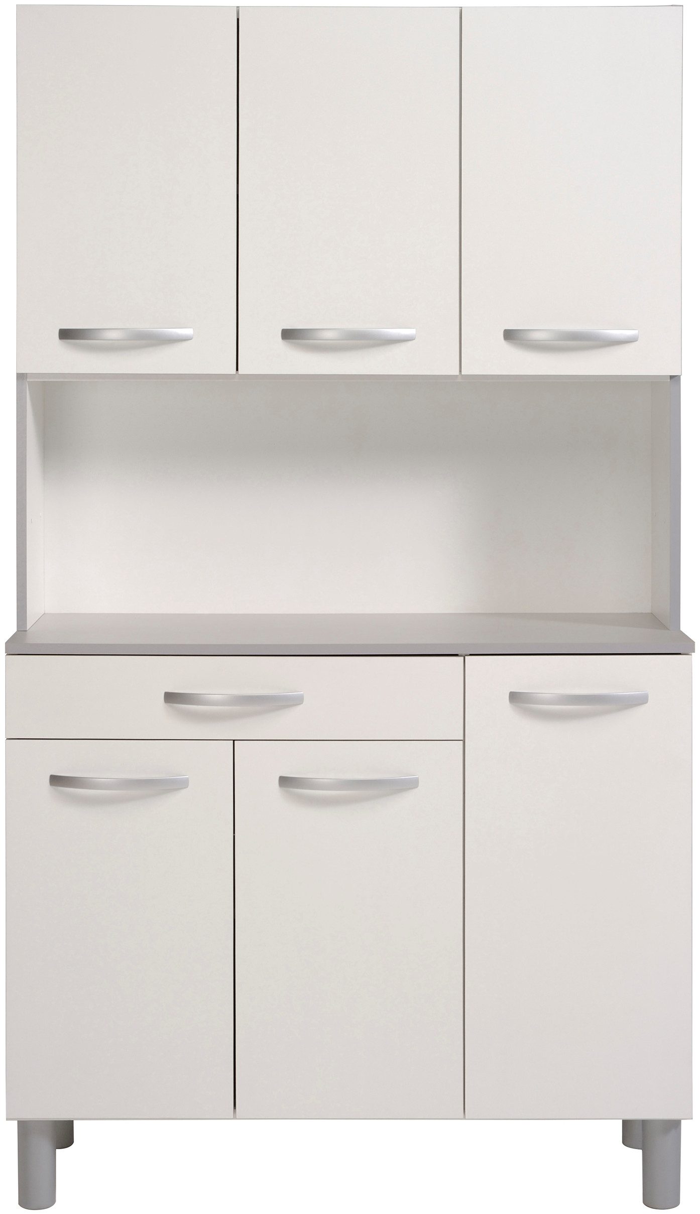 Parisot Buffet Spoon 1, Küchenbuffet, viel Stauraum, 6 Türen (1-St., B/H/T ca. 100x185x40) Schublade, Arbeitsfläche und Regale, ohne Elektrogeräte