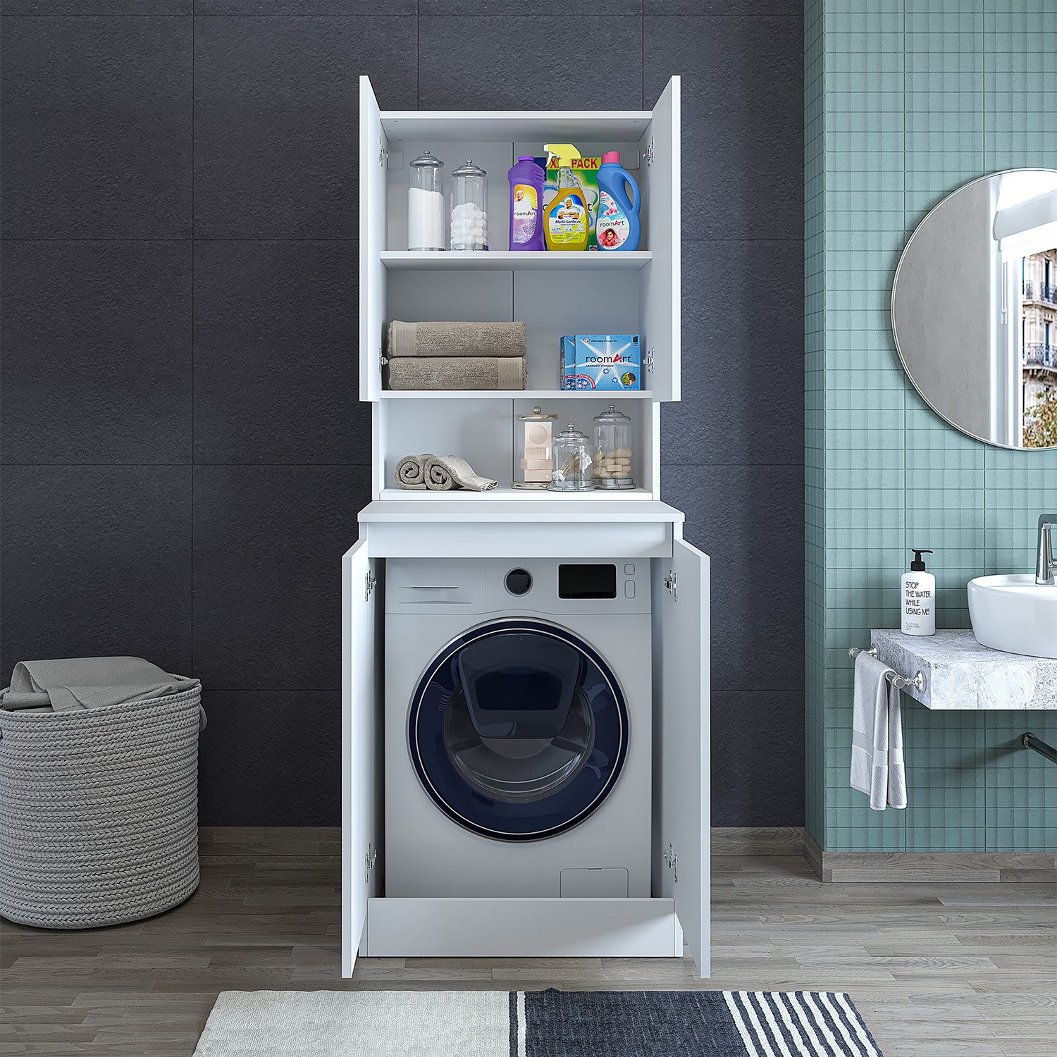 Roomart Waschmaschinenumbauschrank MK3-UM2-UM01 (Waschmaschinenschrank Badr günstig online kaufen