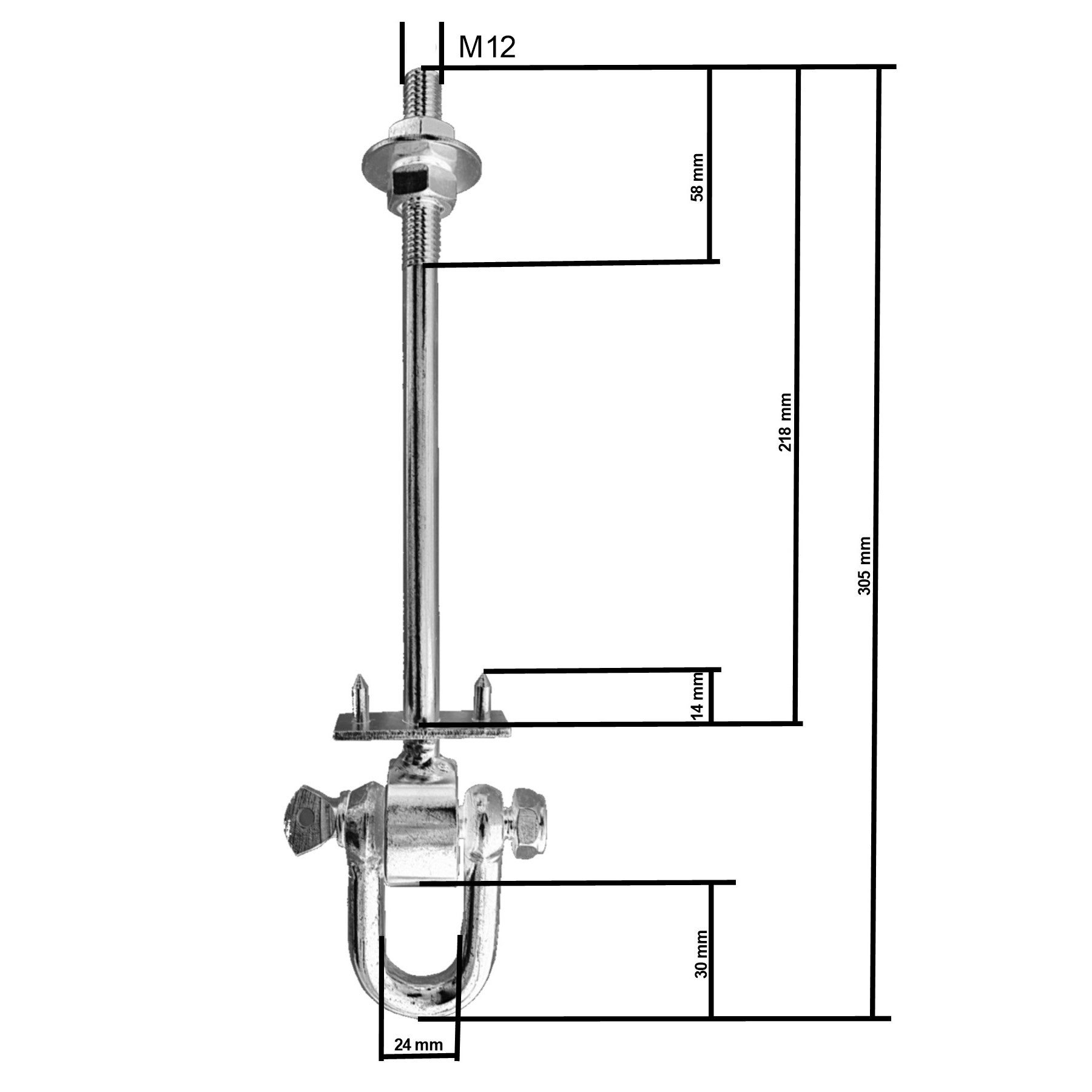 Loggyland Schaukelhaken Sicherheitsschaukelhaken verzinkt Bolzen 220mm 2er Set, (Spar-Set, 2-St., 2 Schaukelbolzen mit Bügel 22 cm), für Kopfbalken 180mm bis 200mm