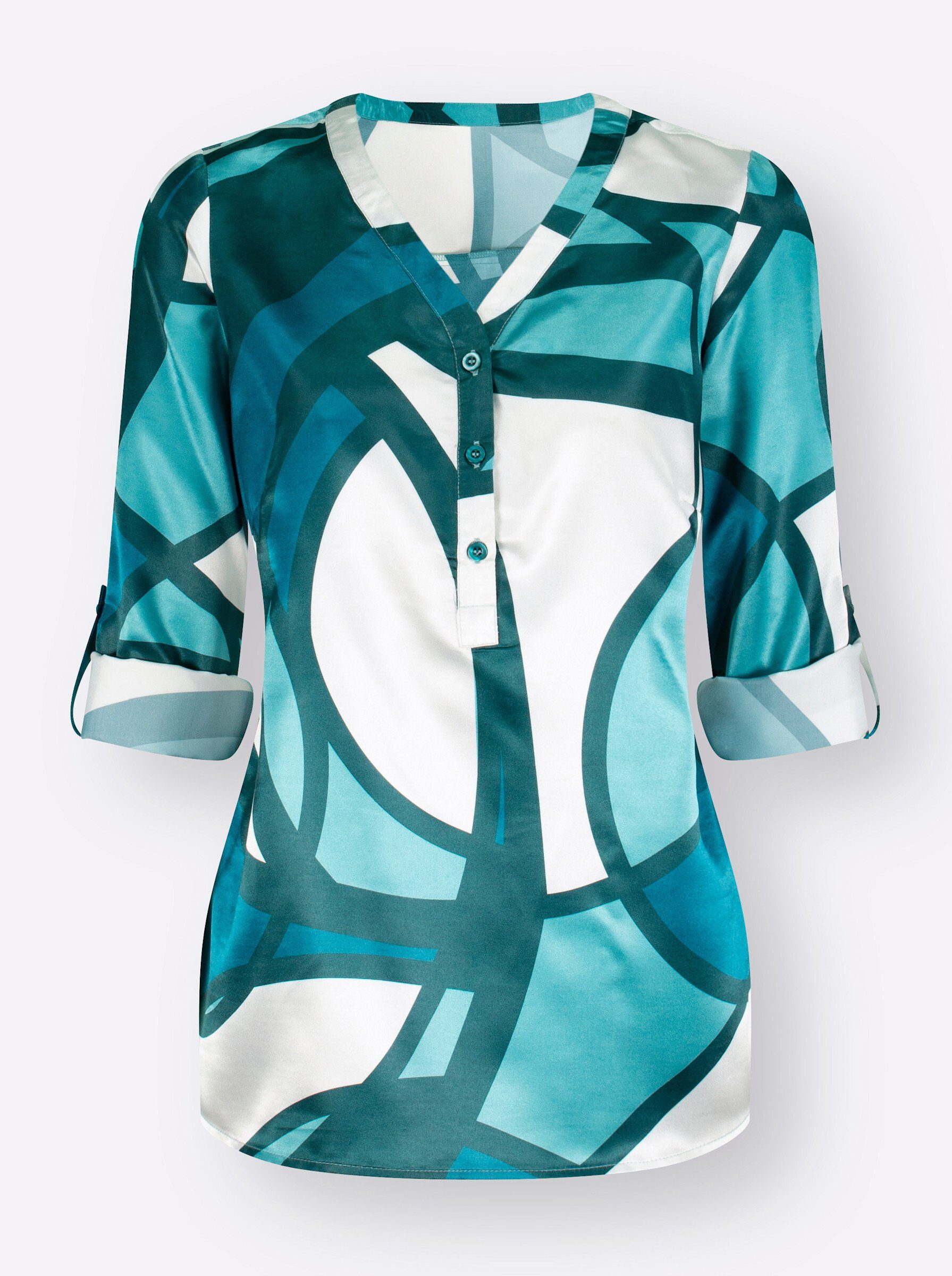 Sieh an! Klassische Bluse Druckbluse .
