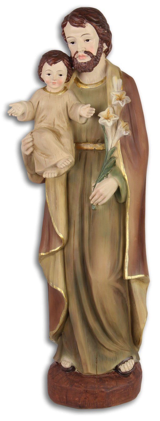 4 Antik-Stil Skulptur Josef Jesus Kirche Blume Gewand Dekofigur Aubaho Kunststein Figur