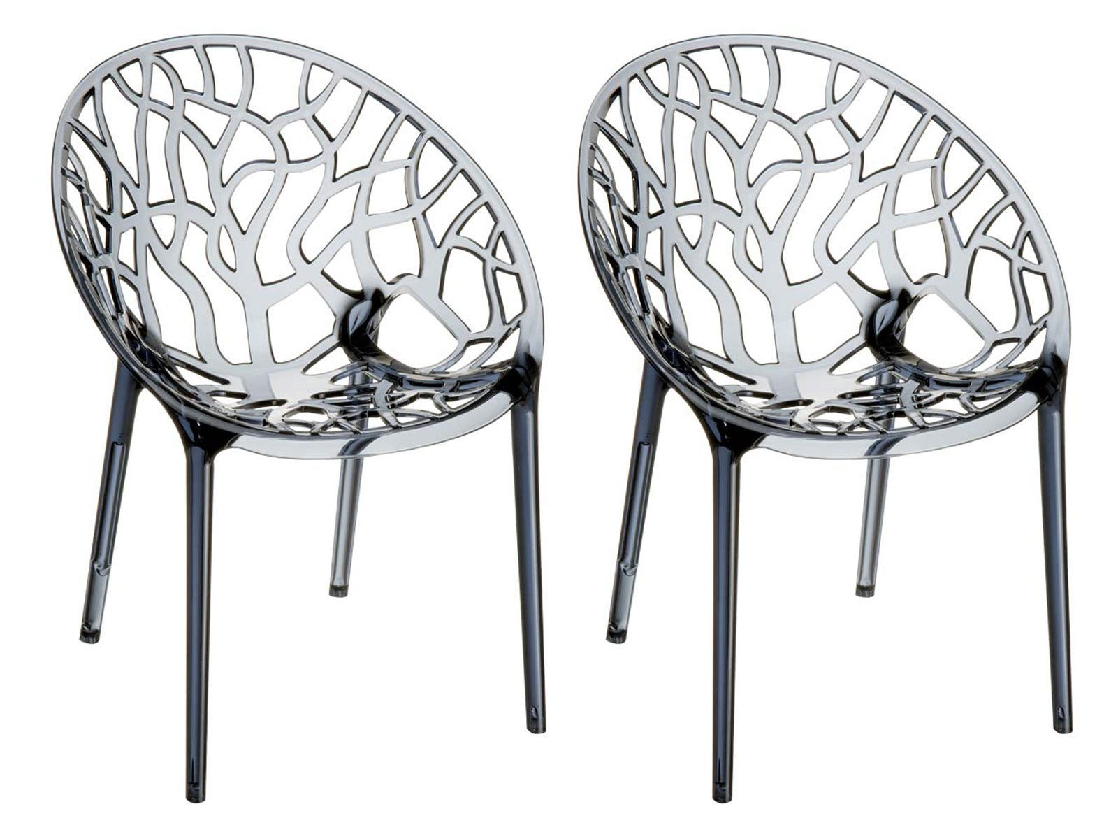 CLP Gartenstuhl Crystal (2er Set, 2 St), Wetterbeständiger Stapelstuhl