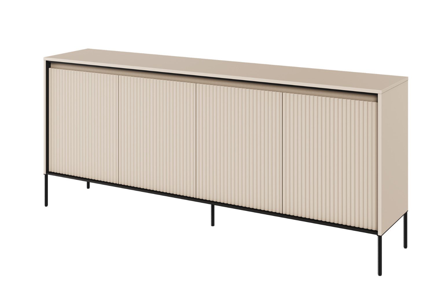 Friderik-EU Kommode Trend TR-04 Kommode viertürig mit LED Beleuchtung, 193x83x40 cm