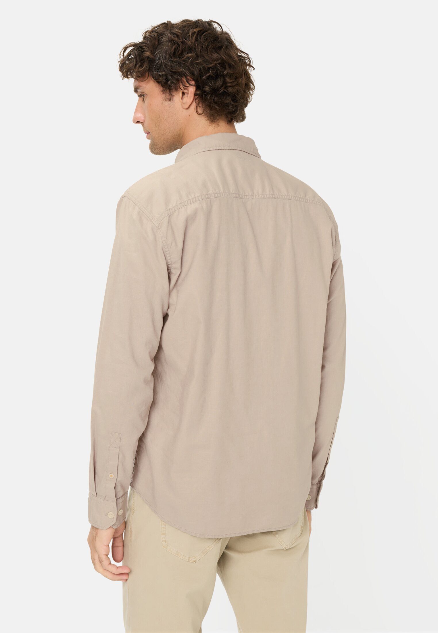 camel active Leinenhemd aus Leinen-Baumwoll-Mix Langarm