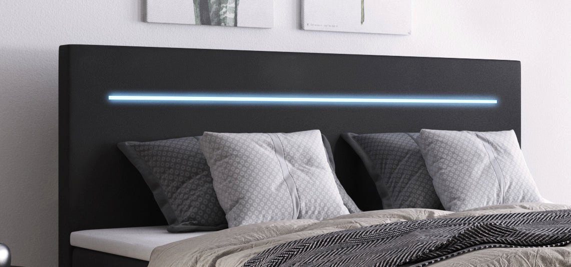 Luxusbetten24 Boxspringbett Sejour, mit LED-Beleuchtung