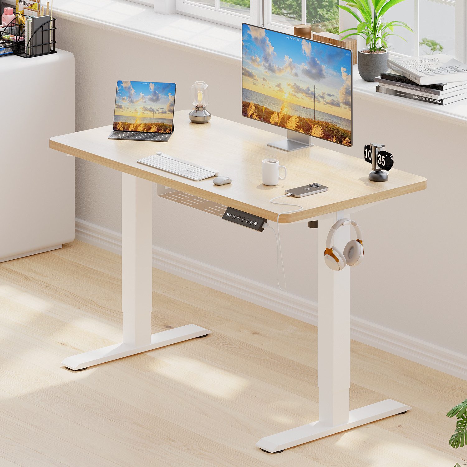 HOMALL Schreibtisch Höhenverstellbarer Schreibtisch mit 2-stufiger günstig online kaufen