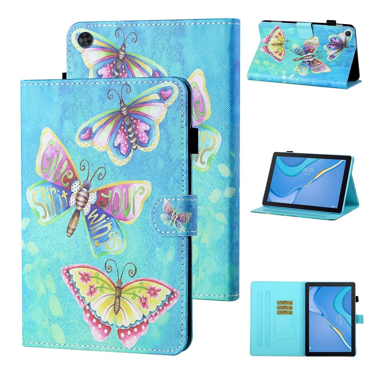Wigento Tablet-Hülle Für Huawei MatePad T10 / T10s 2020 Motiv 1 Tablet Tasche Kunst Leder Hülle Schutz Etuis