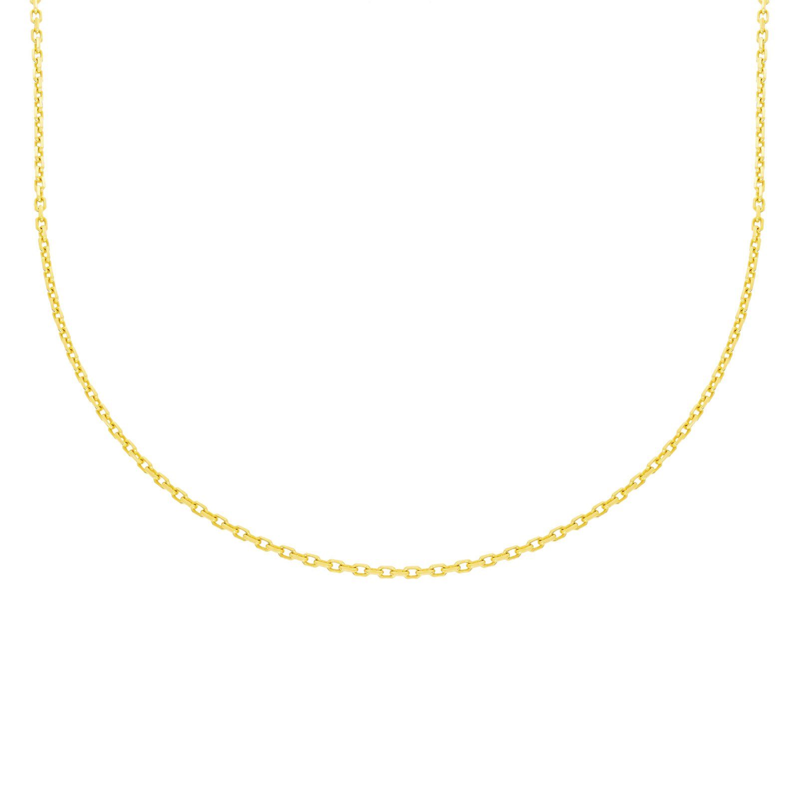 Stella-Jewellery Goldkette 585er Gelbgold Ankerkette Diamantiert 45 + 3,5 cm (Kette, inkl. Etui), diamantiert