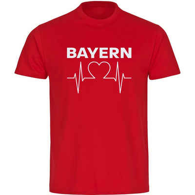 multifanshop T-Shirt Kinder Bayern - Herzschlag - Boy Girl