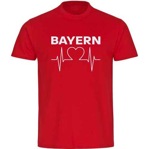 multifanshop T-Shirt Herren Bayern - Herzschlag - Männer