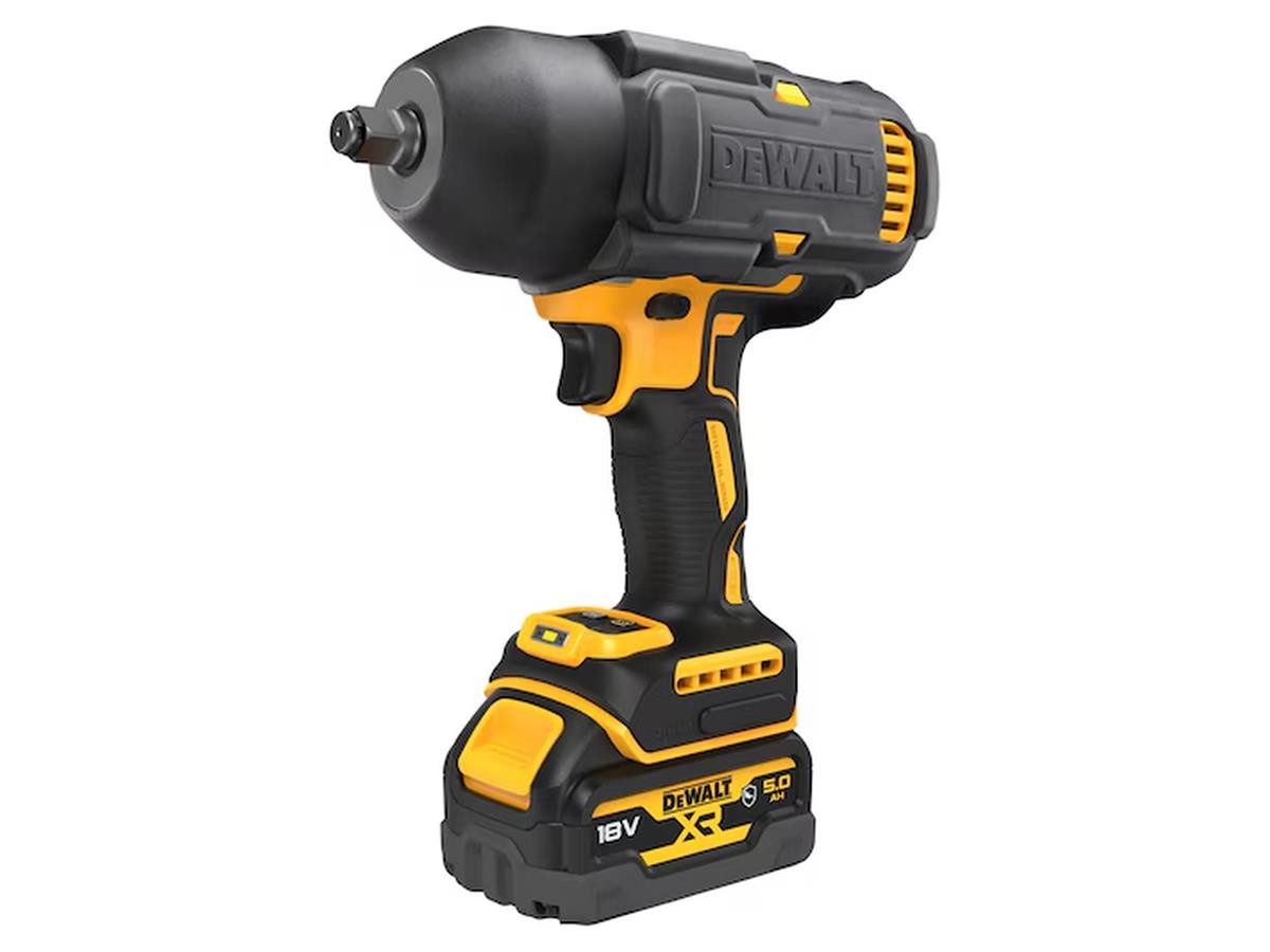 DeWalt Akku-Schlagschrauber 18 Volt / 5 Ah, 2300 U/min, 1396 Nm, (6-tlg), 1/2" Außenvierkant mit HOG-Ring, 1.396 Nm und G-Akku-Set