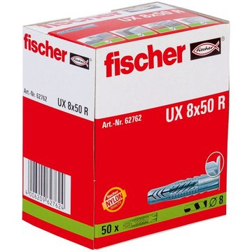 fischer Schrauben- und Dübel-Set Fischer Universaldübel UX 8.0 x 50 mm - 50 Stück