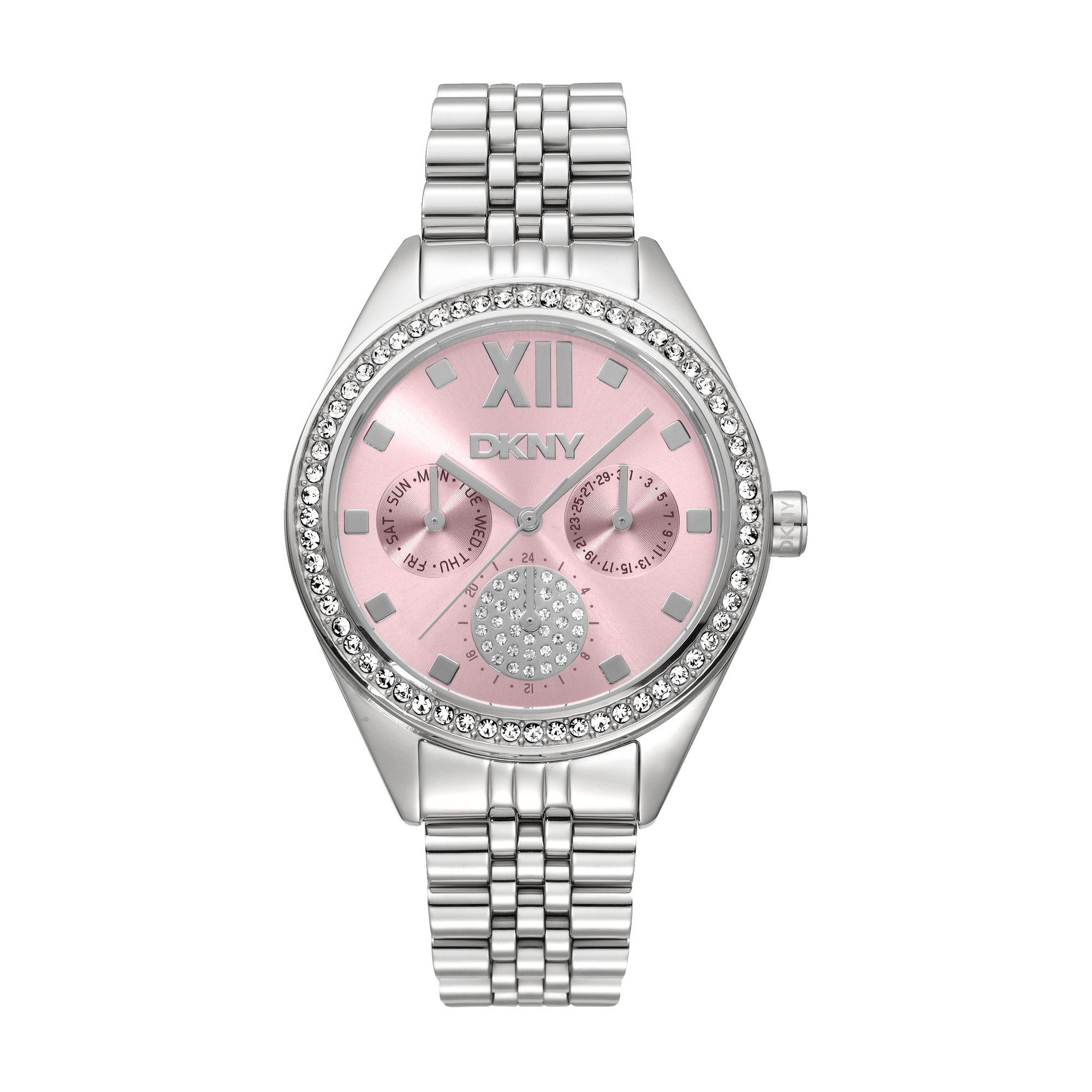 DKNY Quarzuhr Mulit Function Watch DK1L098M0055, Armbanduhr, Damenuhr, Edelstahlarmband, analog, Tag