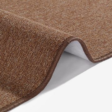 Teppich Feinschlingen Teppich Casual Braun Uni Meliert, BT Carpet, rechteckig, Höhe: 4 mm