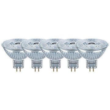 Osram LED-Leuchtmittel MR16 Glas Reflektor 5er-Set 3,8W = 35W GU5,3 12V 350lm 36° Ra>90 4000K, Neutralweiß