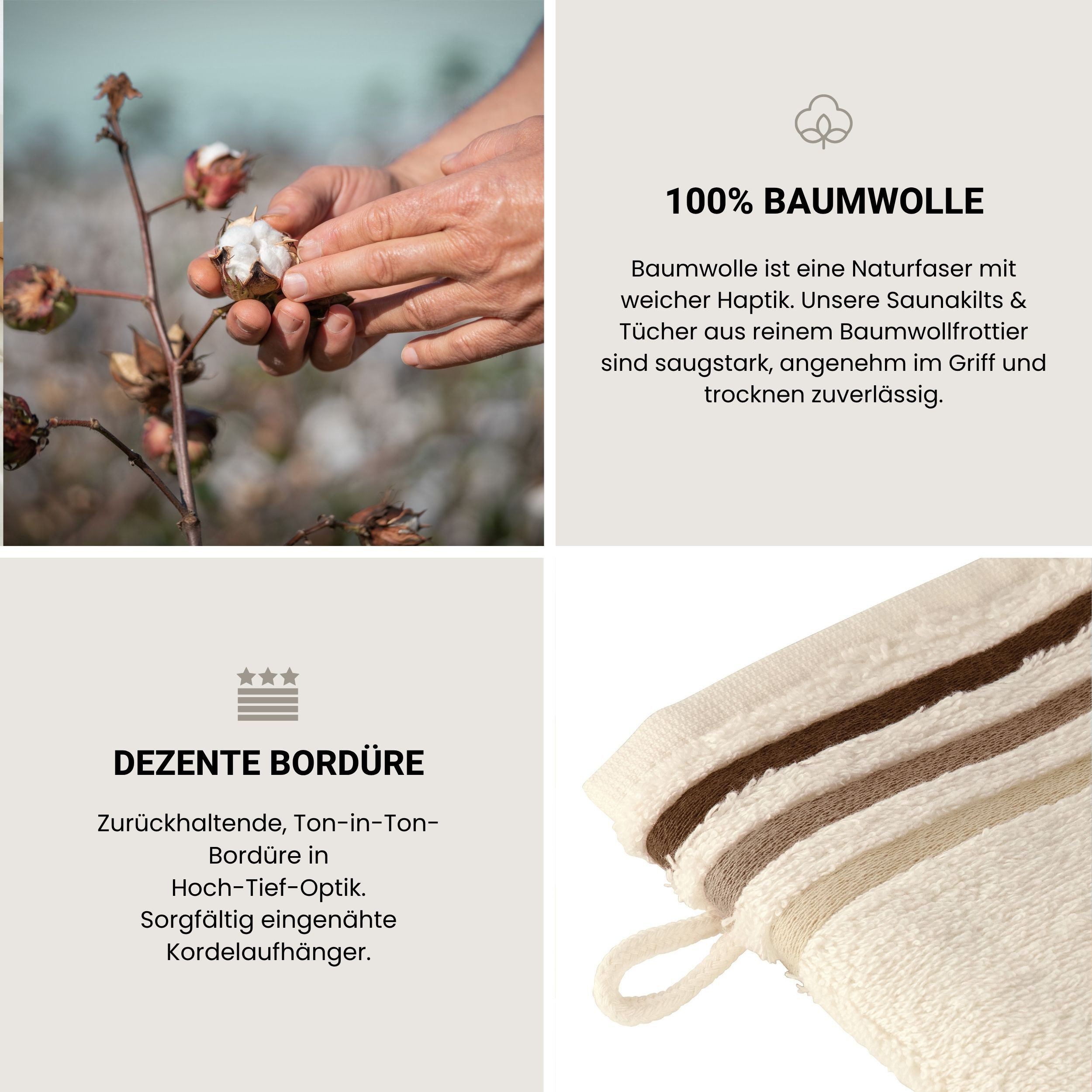 Schiesser Waschhandschuh Skyline Color aus 100 % Baumwolle mit eleganter Streifenbordüre, (5-St), OEKO-TEX® MADE IN GREEN – Bild 4 von 5