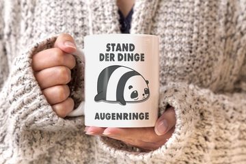 MoonWorks Tasse Kaffee-Tasse Spruch Stand der Dinge Augenringe Bürotasse Motiv Panda MoonWorks®, Keramik