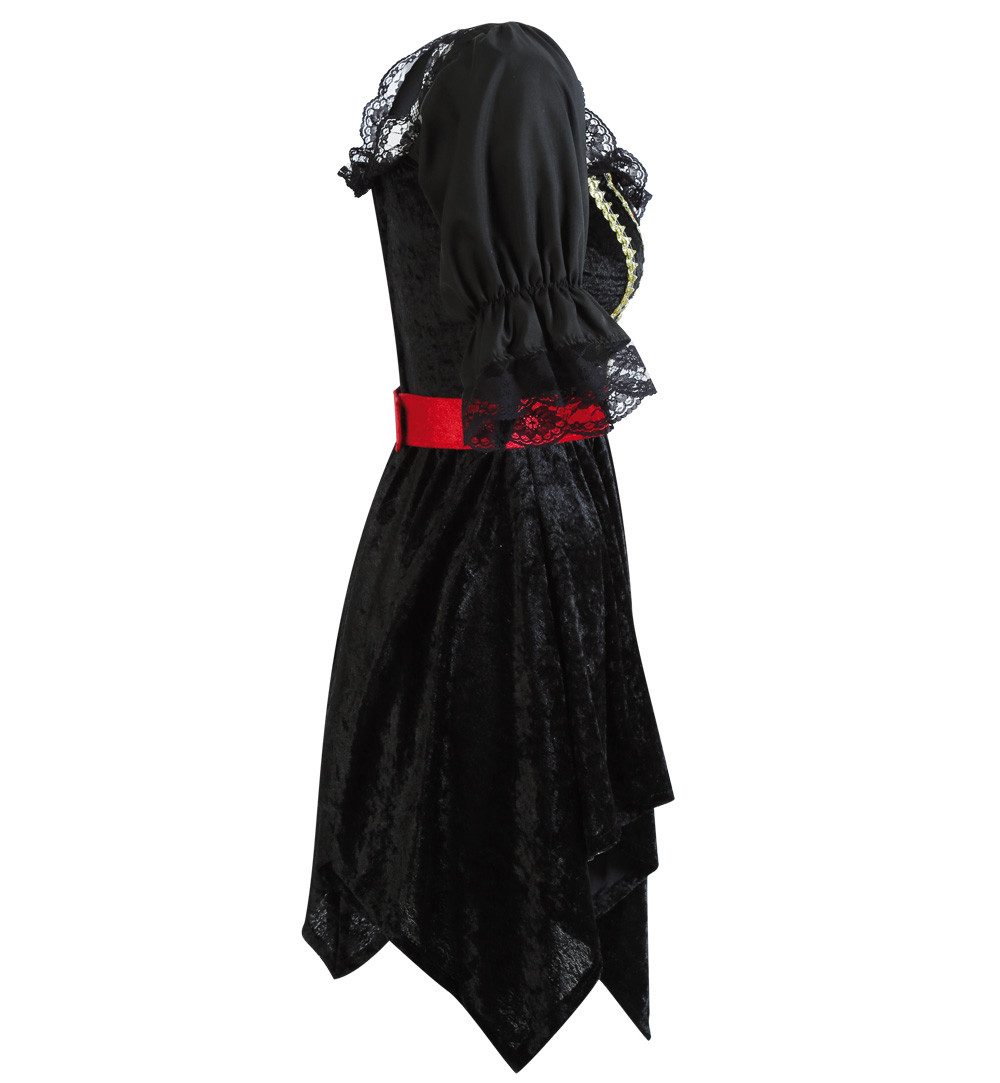 Fries Piraten-Kostüm Damen Kostüm Kleid Piratin Flamenco Tänzerin Vampir mit Gürtel, Hohe Qualität