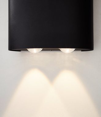 Brilliant LED Außen-Wandleuchte Tursdale, Tursdale LED Außenwandleuchte sand schwarz, Aluminium/Kunststoff, 4x L
