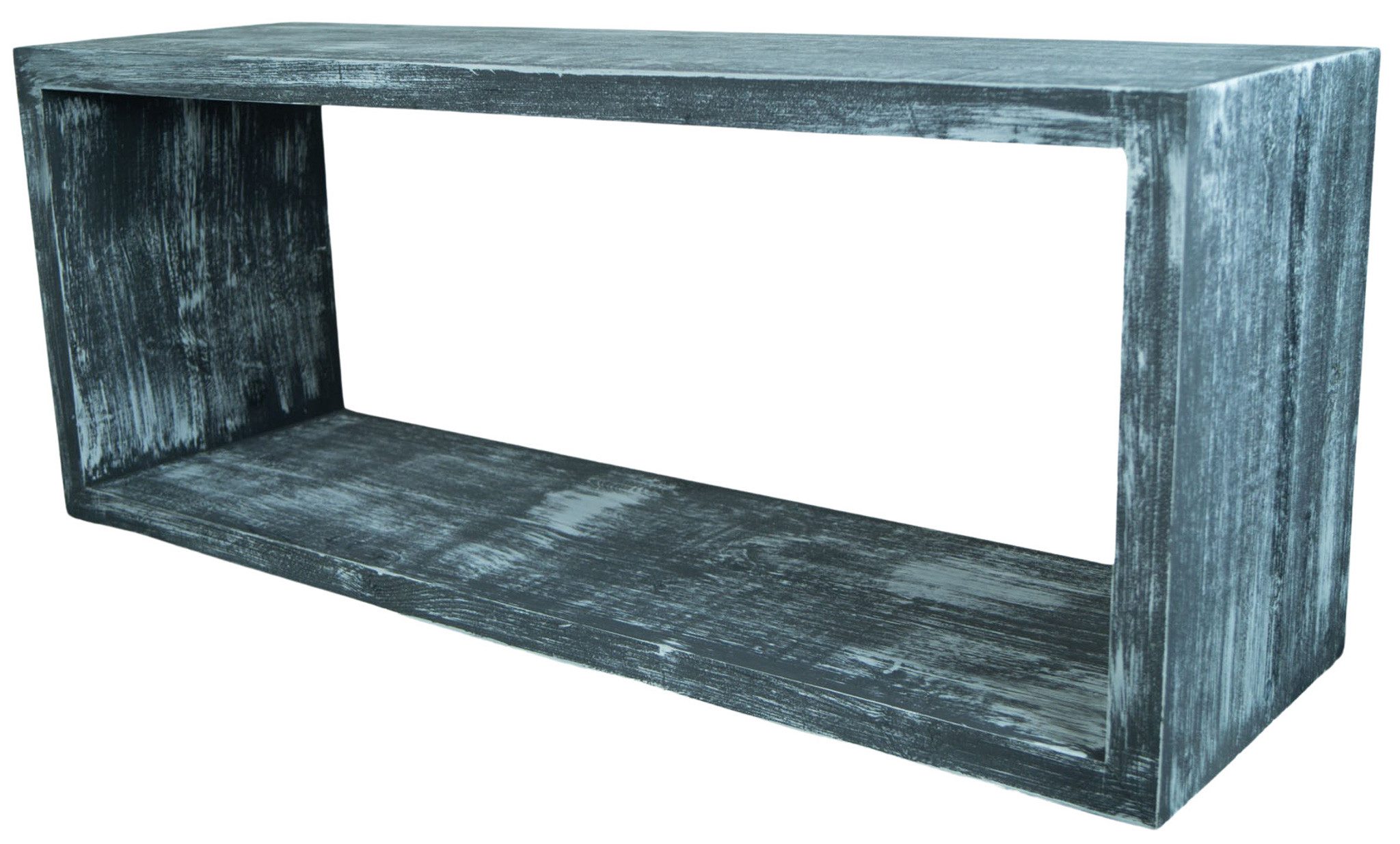 Kistenkolli Altes Land Allzweckkiste Lowboard in shabby schwarz 100x40x30cm aus Massivholz Vintage-Tisch (Kein)
