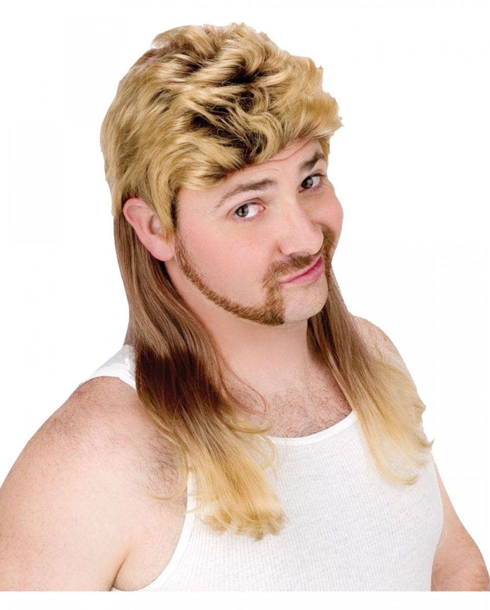 Kostüm-Perücke Vokuhila Herren Perücke blond