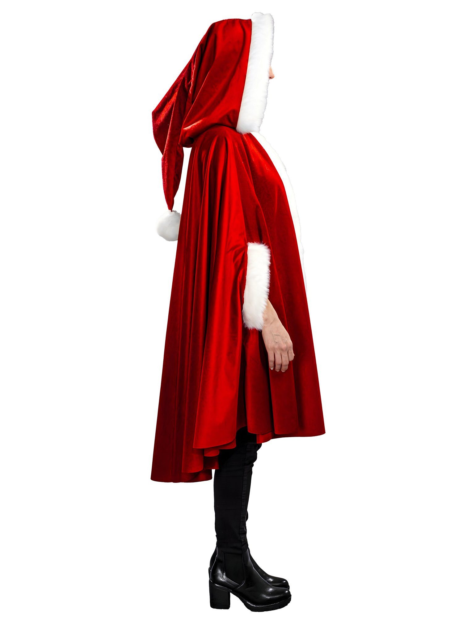 Metamorph Umhang Eleganter Weihnachtsumhang - Weihnachtsfrau Kostüm, Das trägt Miss Santa auf Weihnachtsfeier und Adventsmarkt!