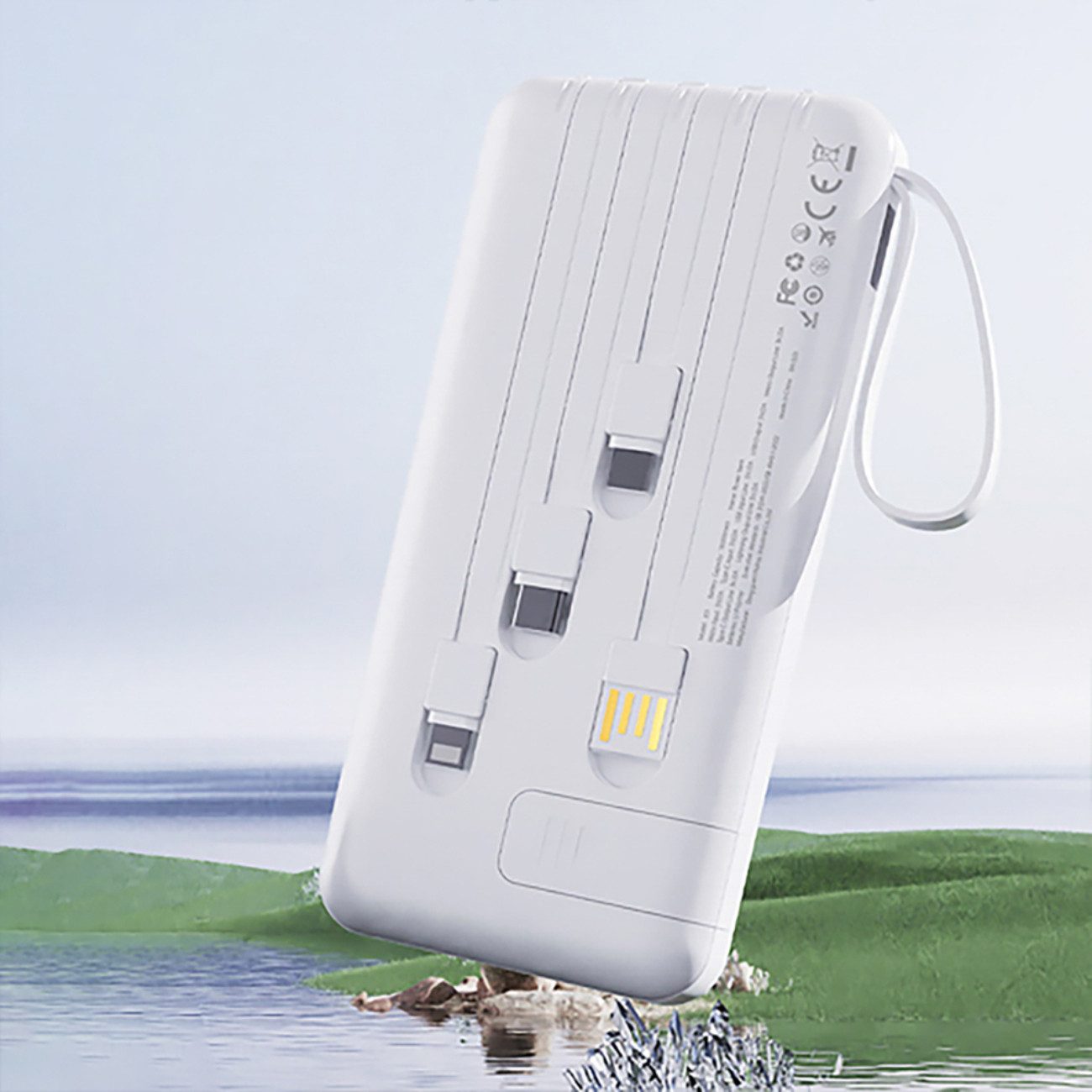 Dudao K11PRO Powerbank 20000 mAh (5 V), 20000 mAh Powerbank mit 4 integrierten Kabeln