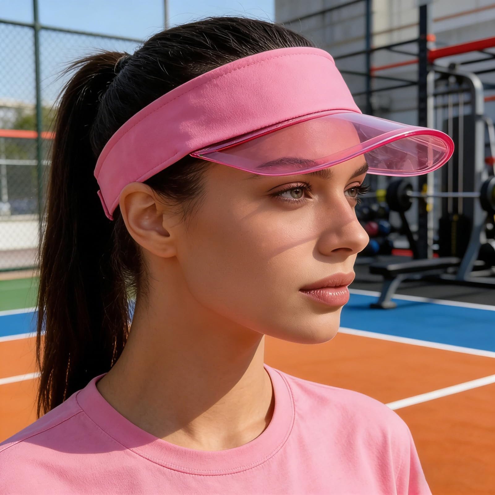 Zaewry Strohhut Sonnenvisier Sonnenhut Damen Visor Cap Sport Sonnenschutz Strand Sonnenblenden Hut UV Schutz Kappe Sommer für Golf Tennis