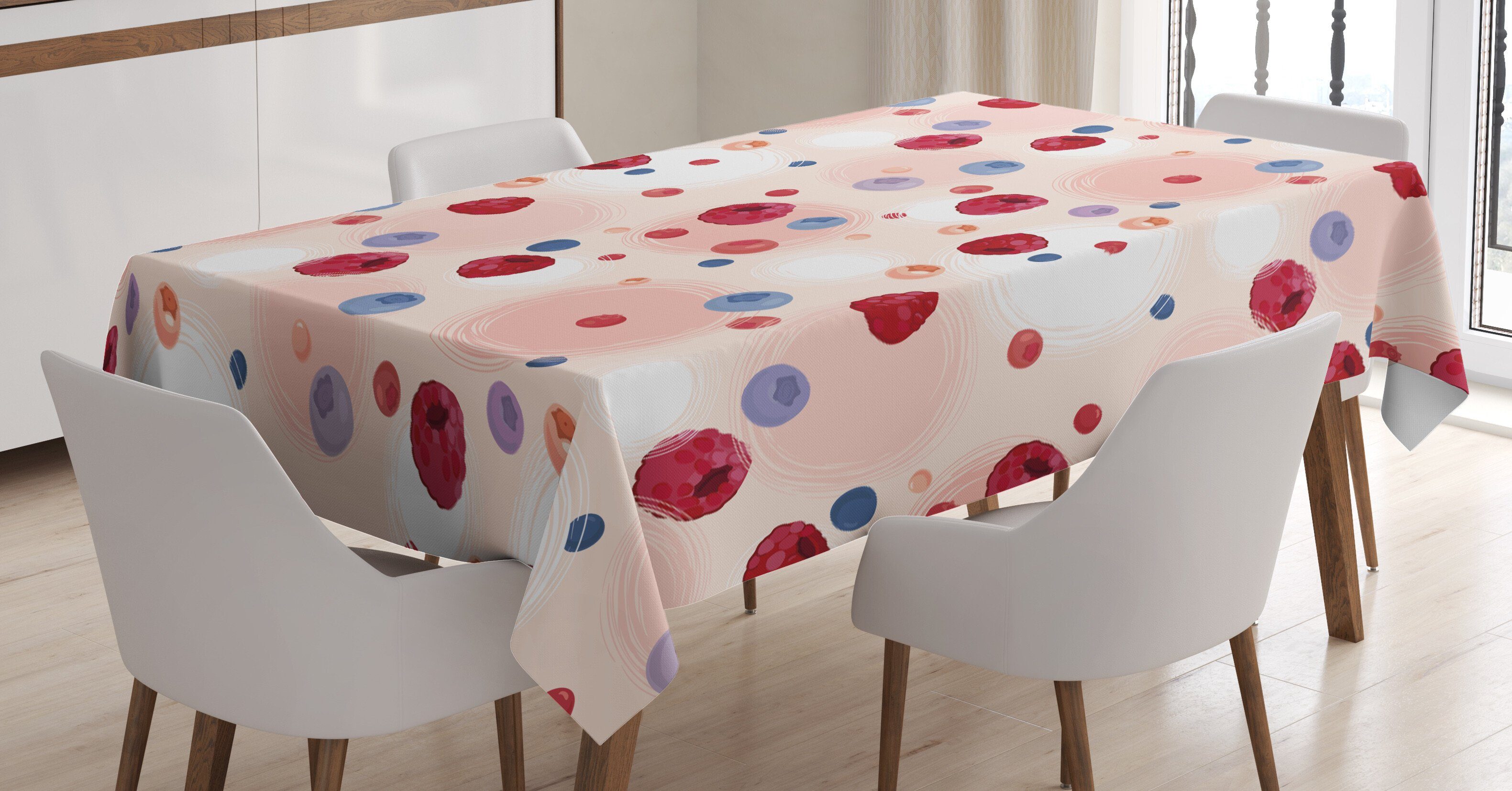 Klare Waschbar Farbfest Abstrakt Pfirsich Bereich Abakuhaus geeignet den Tischdecke Außen Lebensmittel Beeren Farben, Für