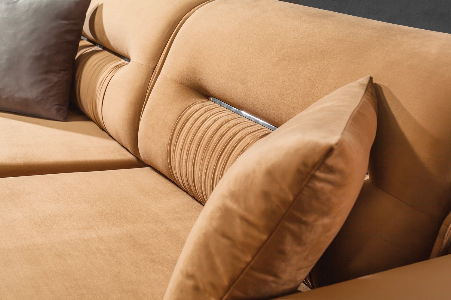 Turkey, Luxus-Microfaser Quality Sofa Bologna, 3-Sitzer, 1 Möbel Made Stk. Karamell Villa Polyester) in (100%