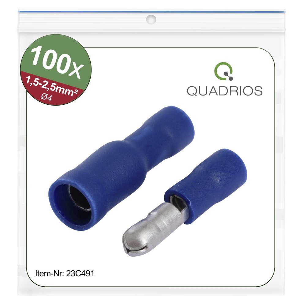 Quadrios Ringkabelschuh Quadrios 23C491 Rundstecker 1.5 mm² 2.5 mm² Blau 100 St., 23C491